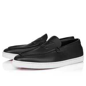 Christian Louboutin Mens Varsiboat Flat Black Leather Loafer Sneaker Boat 45 12